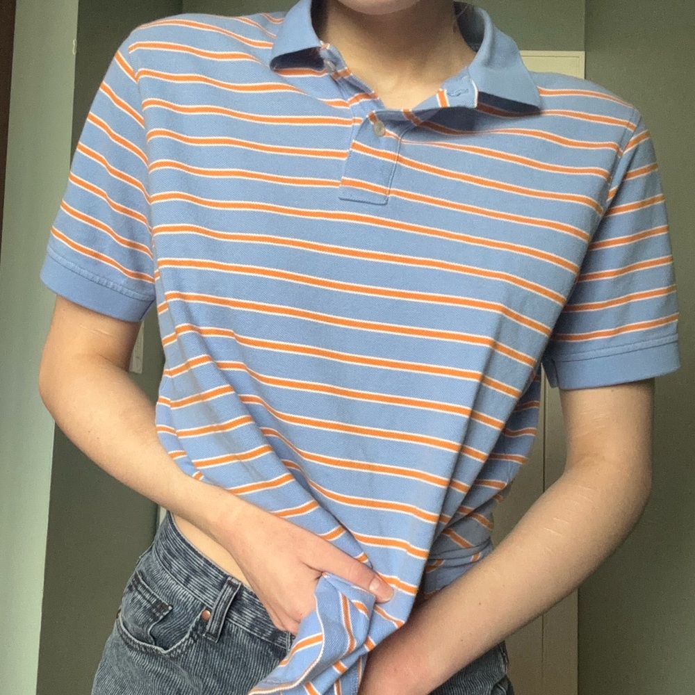 Lands End Striped Polo Top